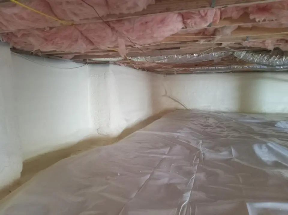 Crawl space encapsulation with closed-cell spray foam for Attic Insulation in Crystal Lake