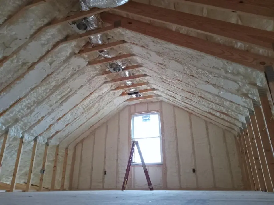 Spray foam roofing application for Crawl Space Insulation project in Crystal Lake